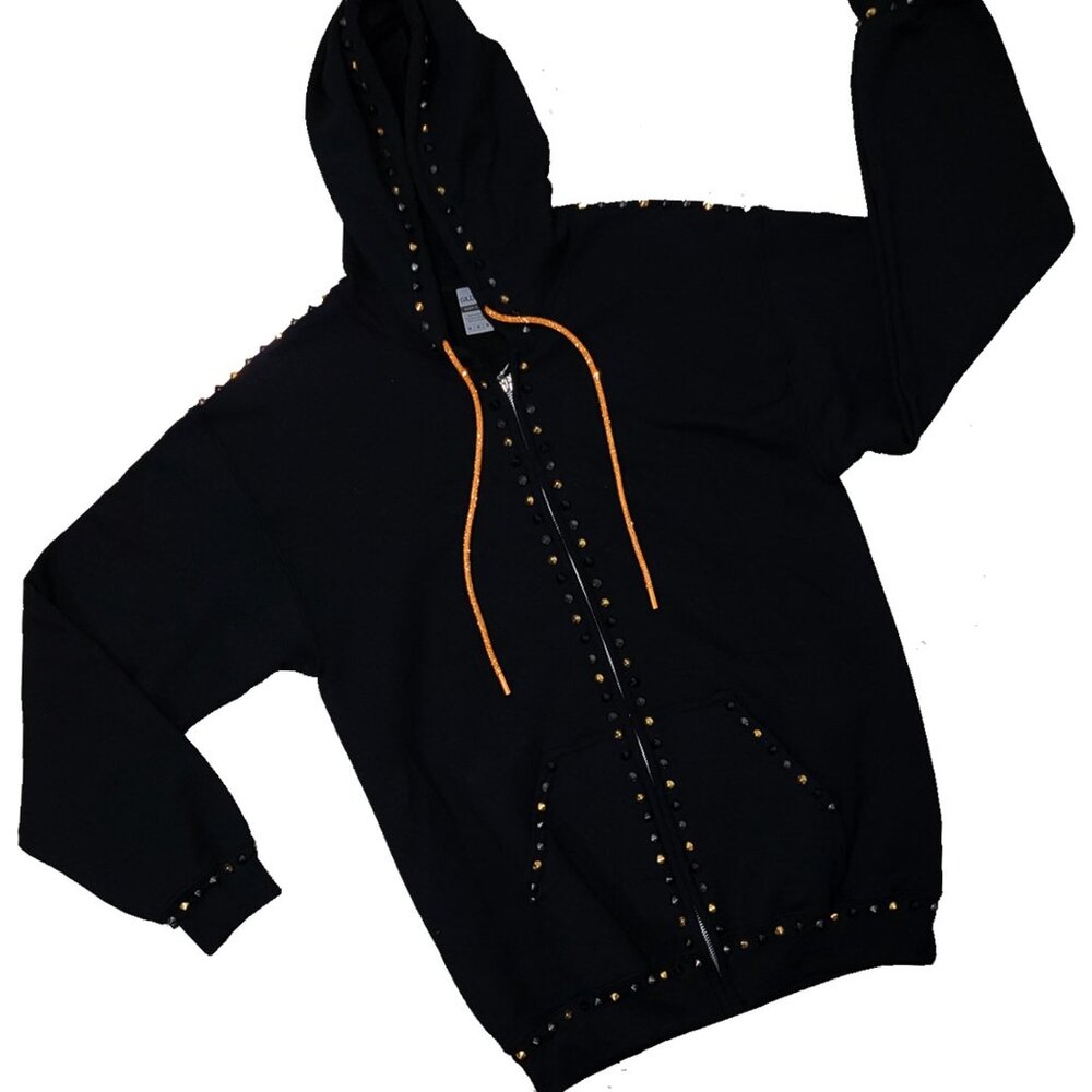 Bengal Tiger Studded Unisex Black Hoodie